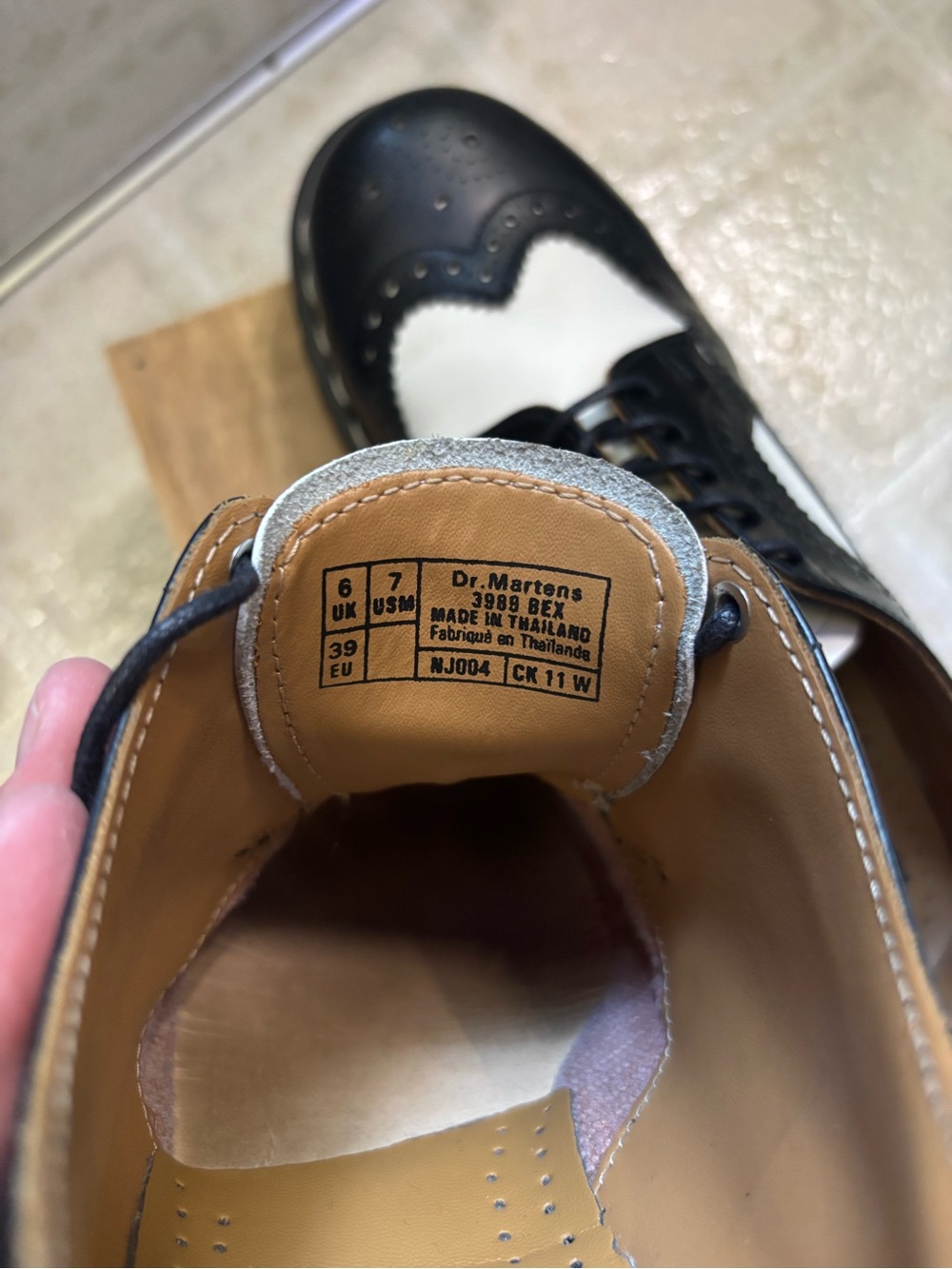 Dr. Martens Black & White Two-Tone Wingtip Oxfords - Picture 7 of 7